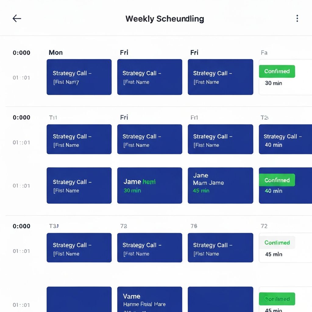 Calendar showing multiple booked strategy calls for the week
